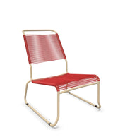 Schaffner Säntis Chaise basse Haut dossier luge Spaghetti Rouge 30 Marron Pastel 83 