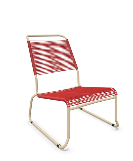Schaffner Säntis Chaise basse Haut dossier luge Spaghetti Rouge 30 Marron Pastel 83 