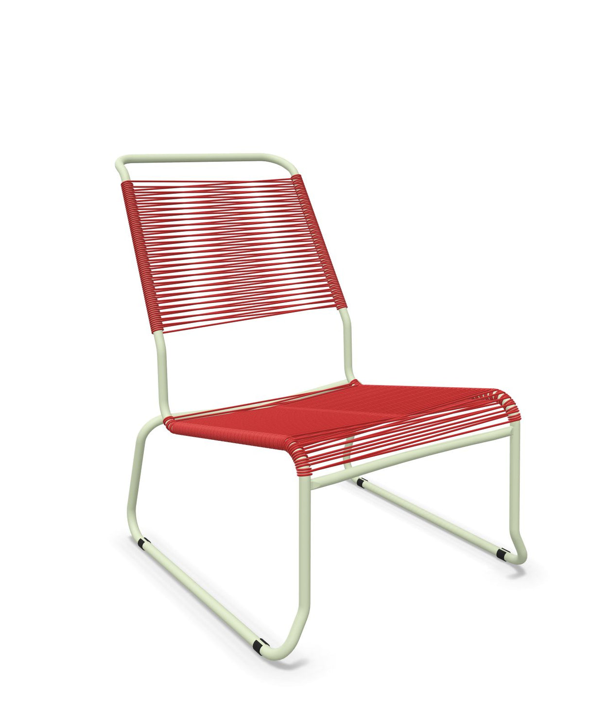 Schaffner Säntis Chaise basse Haut dossier luge Spaghetti Rouge 30 Vert Pastel 64 