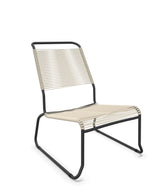 Schaffner Säntis Chaise basse Haut dossier luge Spaghetti Sable Pastel 15 Anthracite 77 