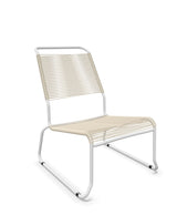 Schaffner Säntis Chaise basse Haut dossier luge Spaghetti Sable Pastel 15 Blanc 90 