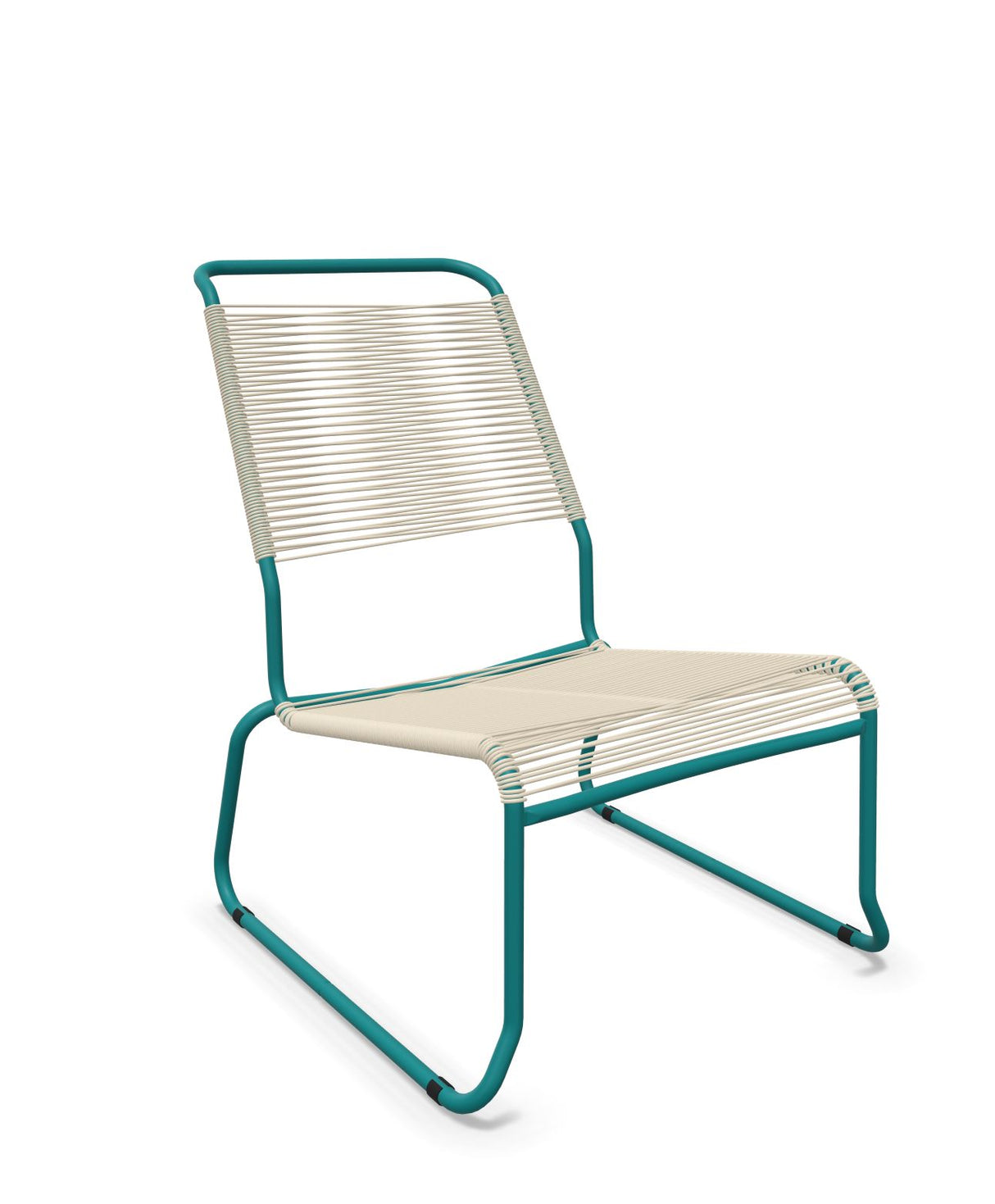 Schaffner Säntis Chaise basse Haut dossier luge Spaghetti Sable Pastel 15 Bleu Kali 56 