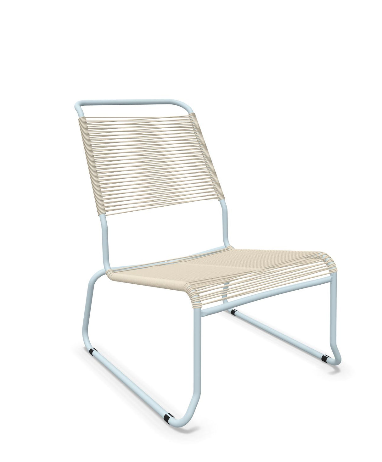 Schaffner Säntis Chaise basse Haut dossier luge Spaghetti Sable Pastel 15 Bleu Pastel 51 
