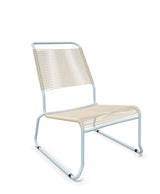 Schaffner Säntis Chaise basse Haut dossier luge Spaghetti Sable Pastel 15 Bleu Pastel 51 