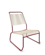 Schaffner Säntis Chaise basse Haut dossier luge Spaghetti Sable Pastel 15 Bordeaux 38 