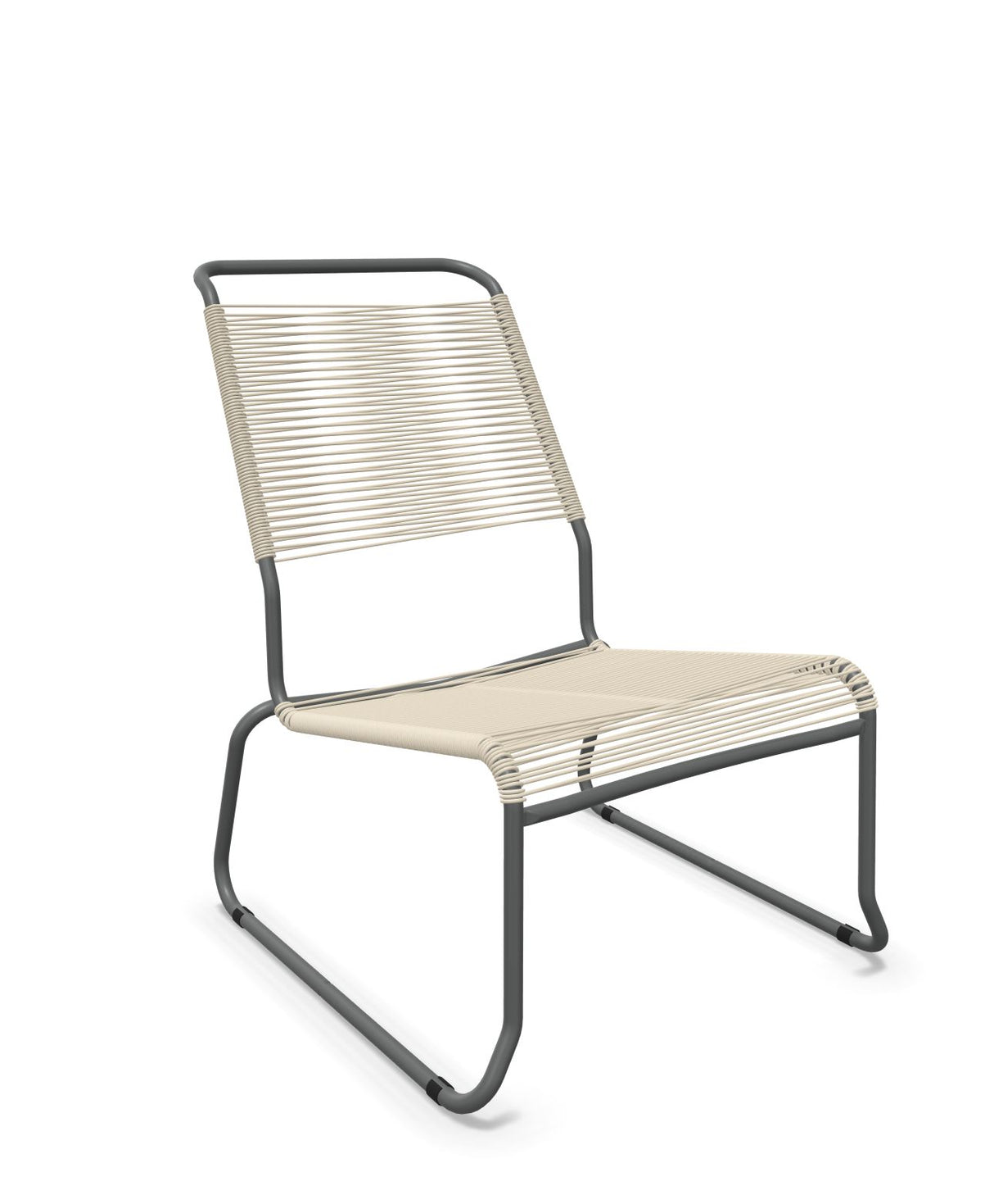 Schaffner Säntis Chaise basse Haut dossier luge Spaghetti Sable Pastel 15 Graphite 73 