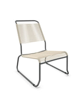 Schaffner Säntis Chaise basse Haut dossier luge Spaghetti Sable Pastel 15 Graphite 73 