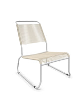 Schaffner Säntis Chaise basse Haut dossier luge Spaghetti Sable Pastel 15 Gris Argent 78 