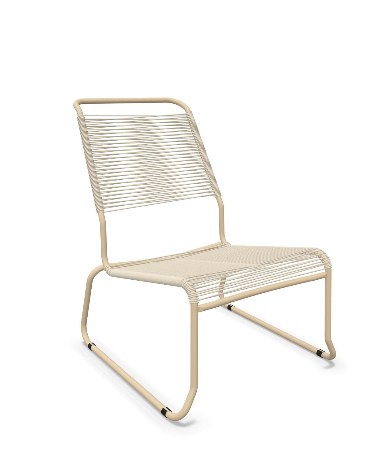 Schaffner Säntis Chaise basse Haut dossier luge Spaghetti Sable Pastel 15 Marron Pastel 83 