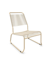 Schaffner Säntis Chaise basse Haut dossier luge Spaghetti Sable Pastel 15 Marron Pastel 83 