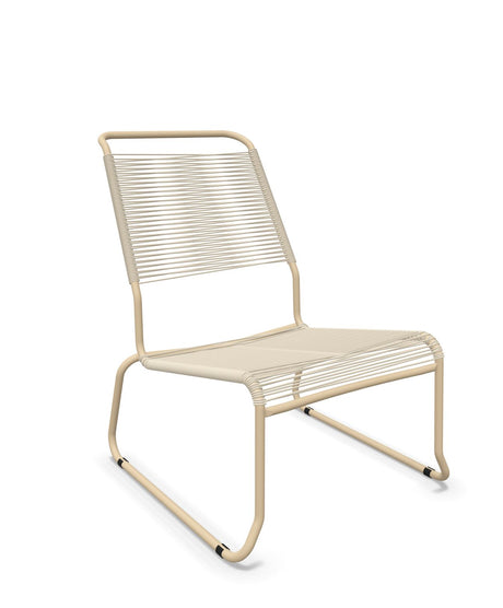 Schaffner Säntis Chaise basse Haut dossier luge Spaghetti Sable Pastel 15 Marron Pastel 83 