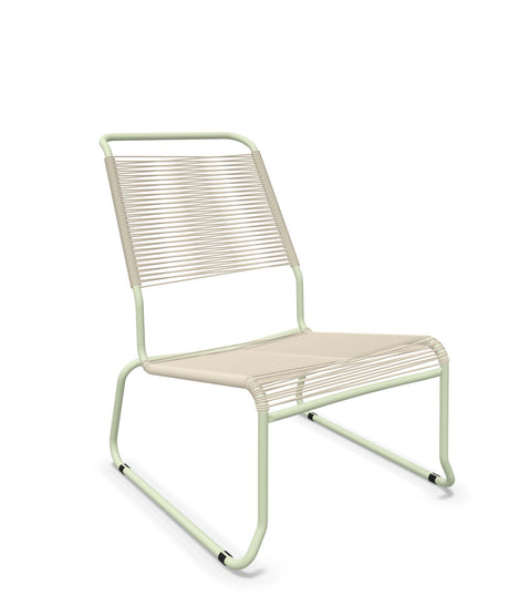 Schaffner Säntis Chaise basse Haut dossier luge Spaghetti Sable Pastel 15 Vert Pastel 64 