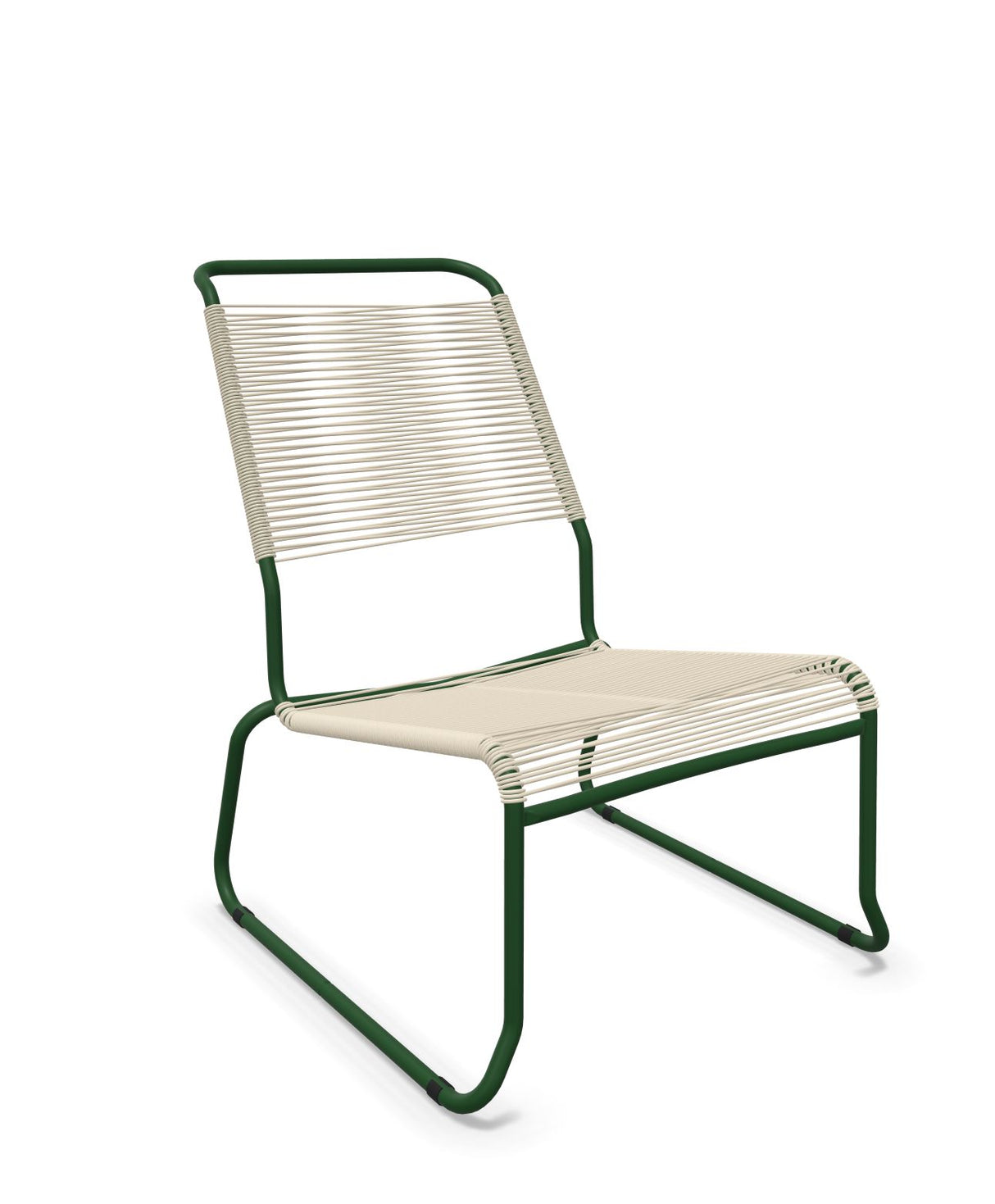 Schaffner Säntis Chaise basse Haut dossier luge Spaghetti Sable Pastel 15 Vert Sapin 66 