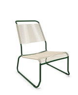 Schaffner Säntis Chaise basse Haut dossier luge Spaghetti Sable Pastel 15 Vert Sapin 66 