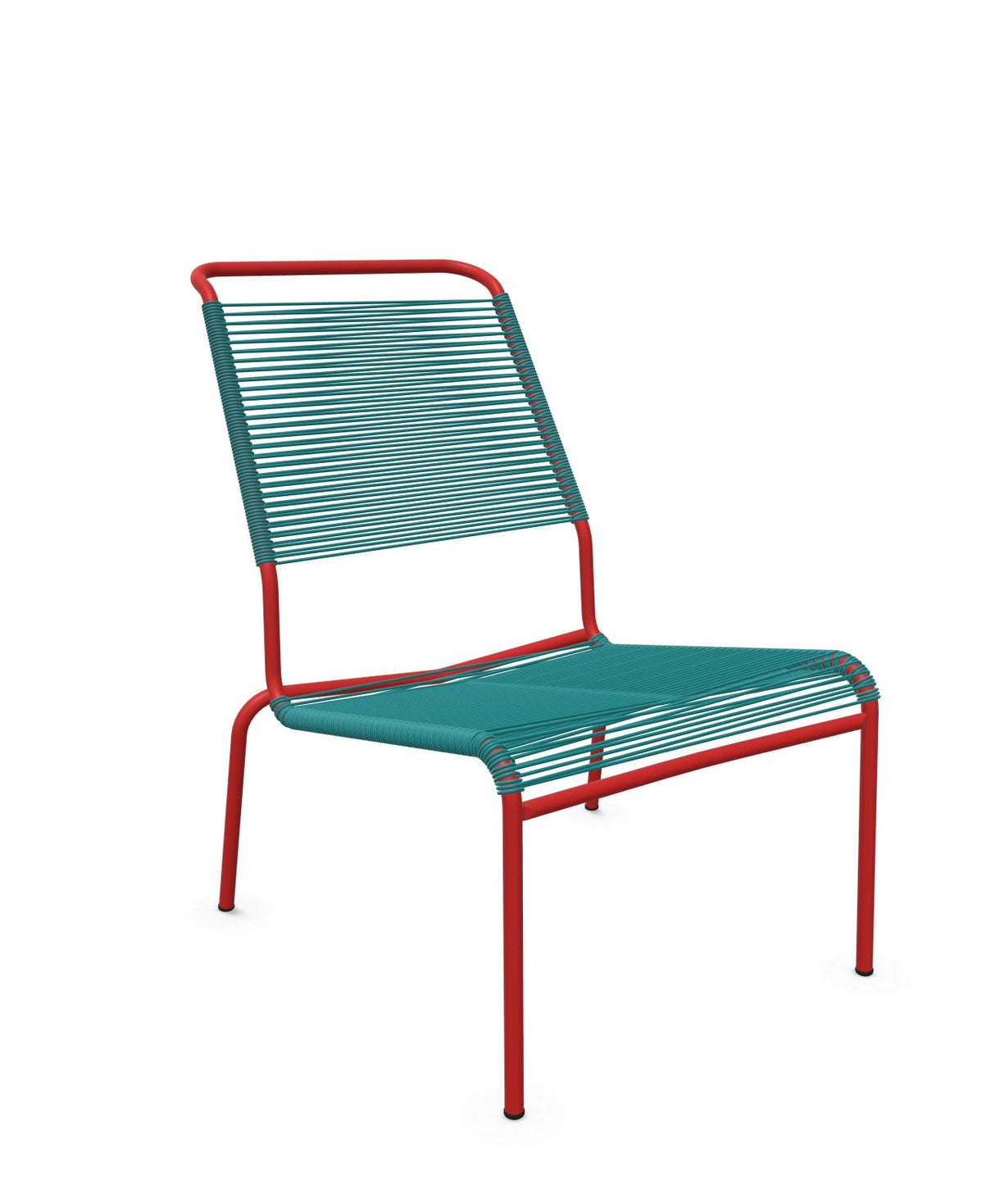 Schaffner Säntis Chaise basse Haut dossier Spaghetti Bleu Kali 56 Rouge 30 
