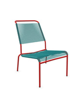 Schaffner Säntis Chaise basse Haut dossier Spaghetti Bleu Kali 56 Rouge 30 