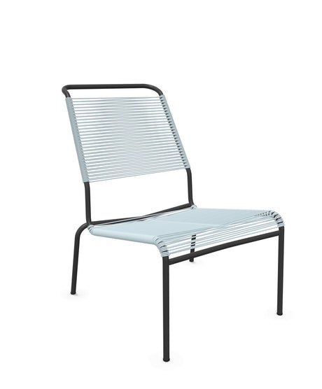 Schaffner Säntis Chaise basse Haut dossier Spaghetti Bleu Pastel 51 Anthracite 77 