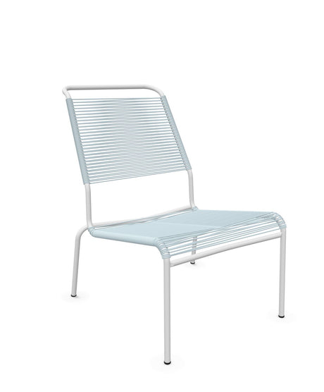 Schaffner Säntis Chaise basse Haut dossier Spaghetti Bleu Pastel 51 Blanc 90 