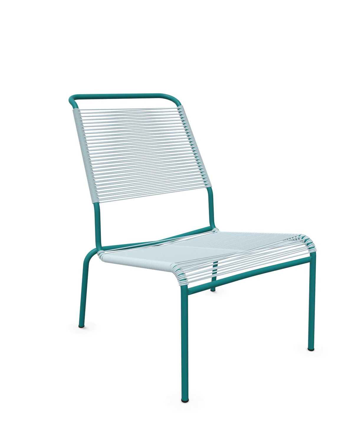 Schaffner Säntis Chaise basse Haut dossier Spaghetti Bleu Pastel 51 Bleu Kali 56 