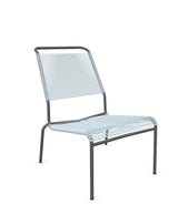 Schaffner Säntis Chaise basse Haut dossier Spaghetti Bleu Pastel 51 Graphite 73 