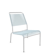 Schaffner Säntis Chaise basse Haut dossier Spaghetti Bleu Pastel 51 Gris Argent 78 