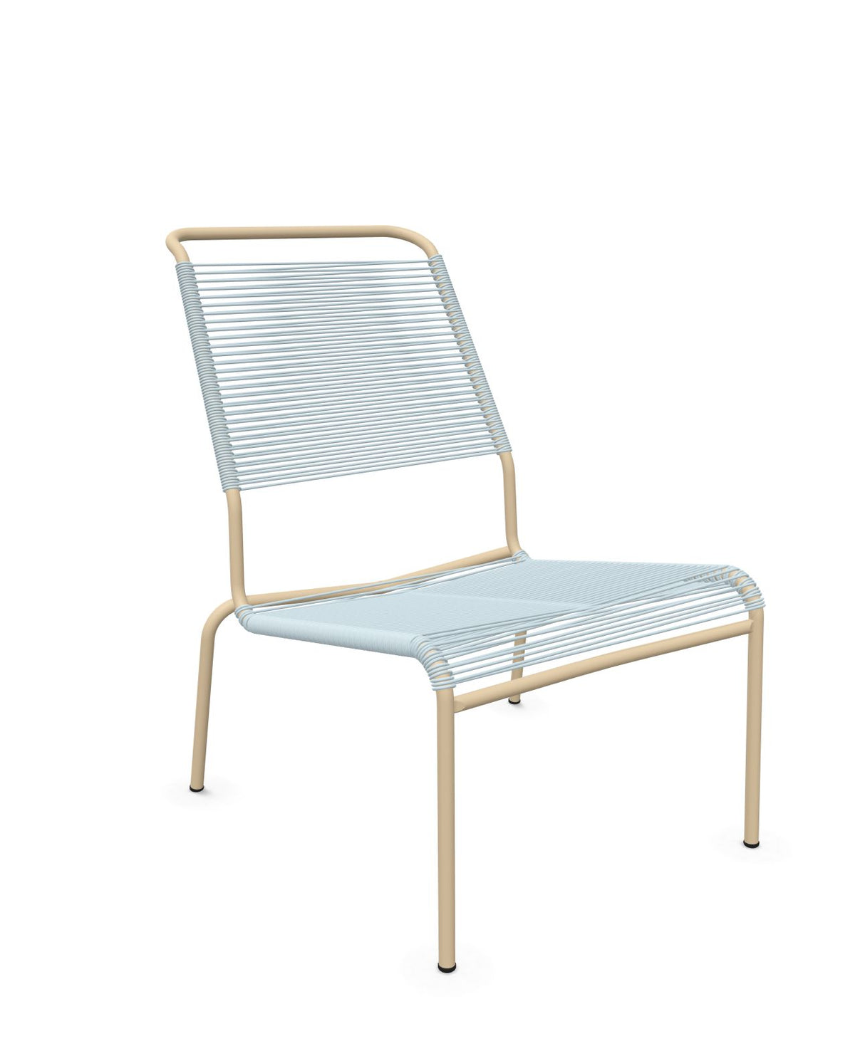 Schaffner Säntis Chaise basse Haut dossier Spaghetti Bleu Pastel 51 Marron Pastel 83 