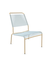 Schaffner Säntis Chaise basse Haut dossier Spaghetti Bleu Pastel 51 Marron Pastel 83 