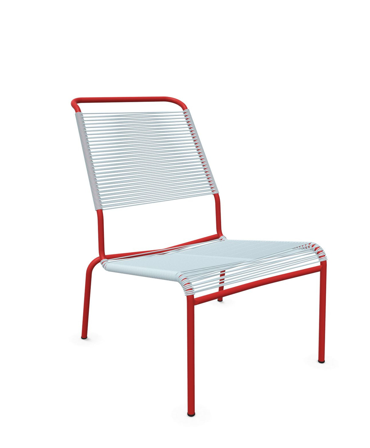 Schaffner Säntis Chaise basse Haut dossier Spaghetti Bleu Pastel 51 Rouge 30 