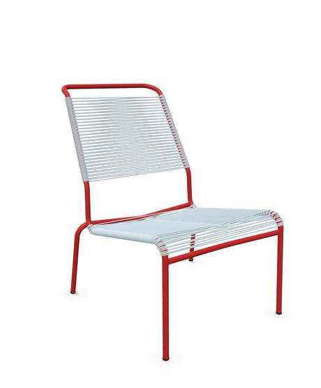 Schaffner Säntis Chaise basse Haut dossier Spaghetti Bleu Pastel 51 Rouge 30 