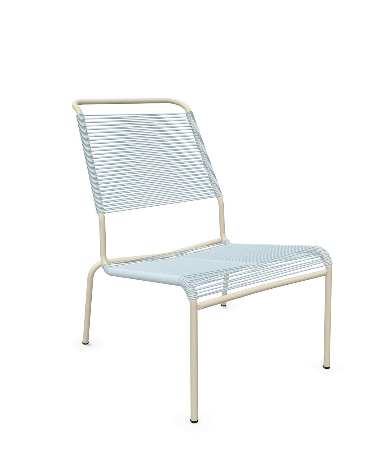 Schaffner Säntis Chaise basse Haut dossier Spaghetti Bleu Pastel 51 Sable Pastel 15 