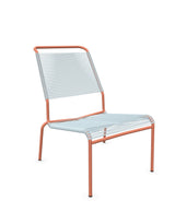 Schaffner Säntis Chaise basse Haut dossier Spaghetti Bleu Pastel 51 Terracotta 84 