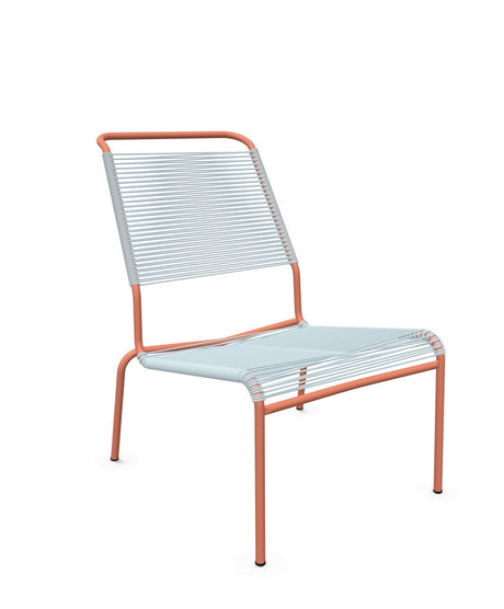 Schaffner Säntis Chaise basse Haut dossier Spaghetti Bleu Pastel 51 Terracotta 84 