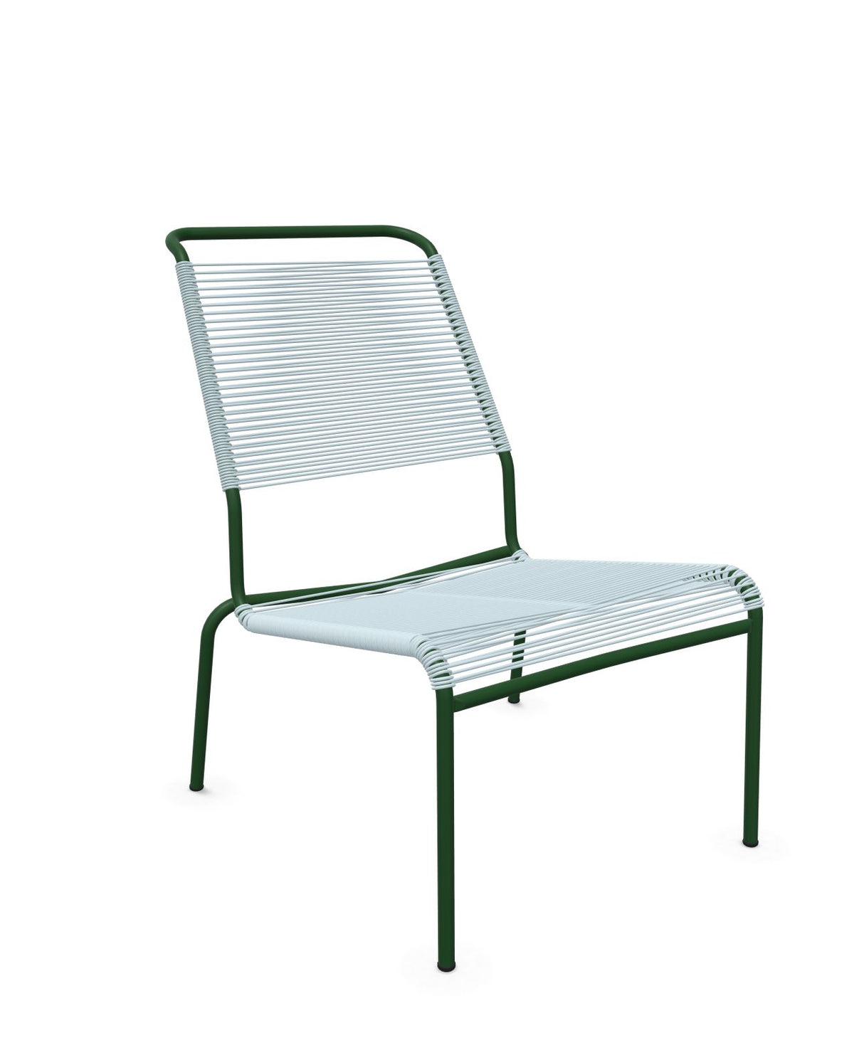 Schaffner Säntis Chaise basse Haut dossier Spaghetti Bleu Pastel 51 Vert Sapin 66 
