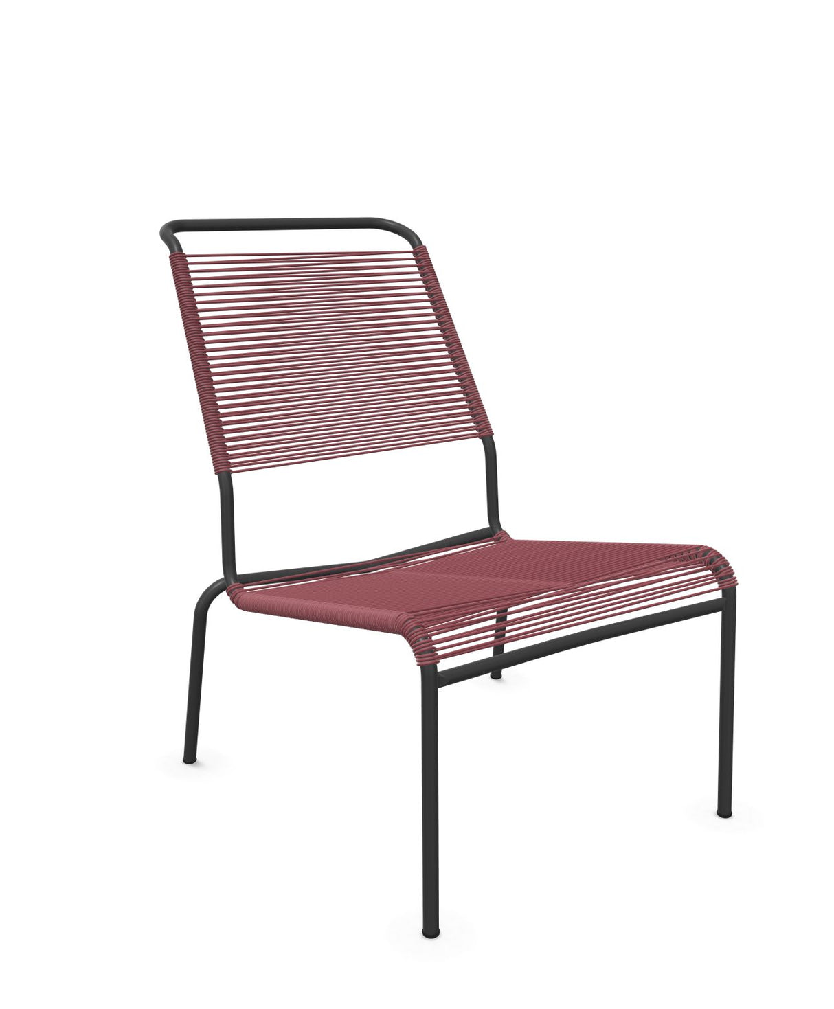 Schaffner Säntis Chaise basse Haut dossier Spaghetti Bordeaux 38 Anthracite 77 