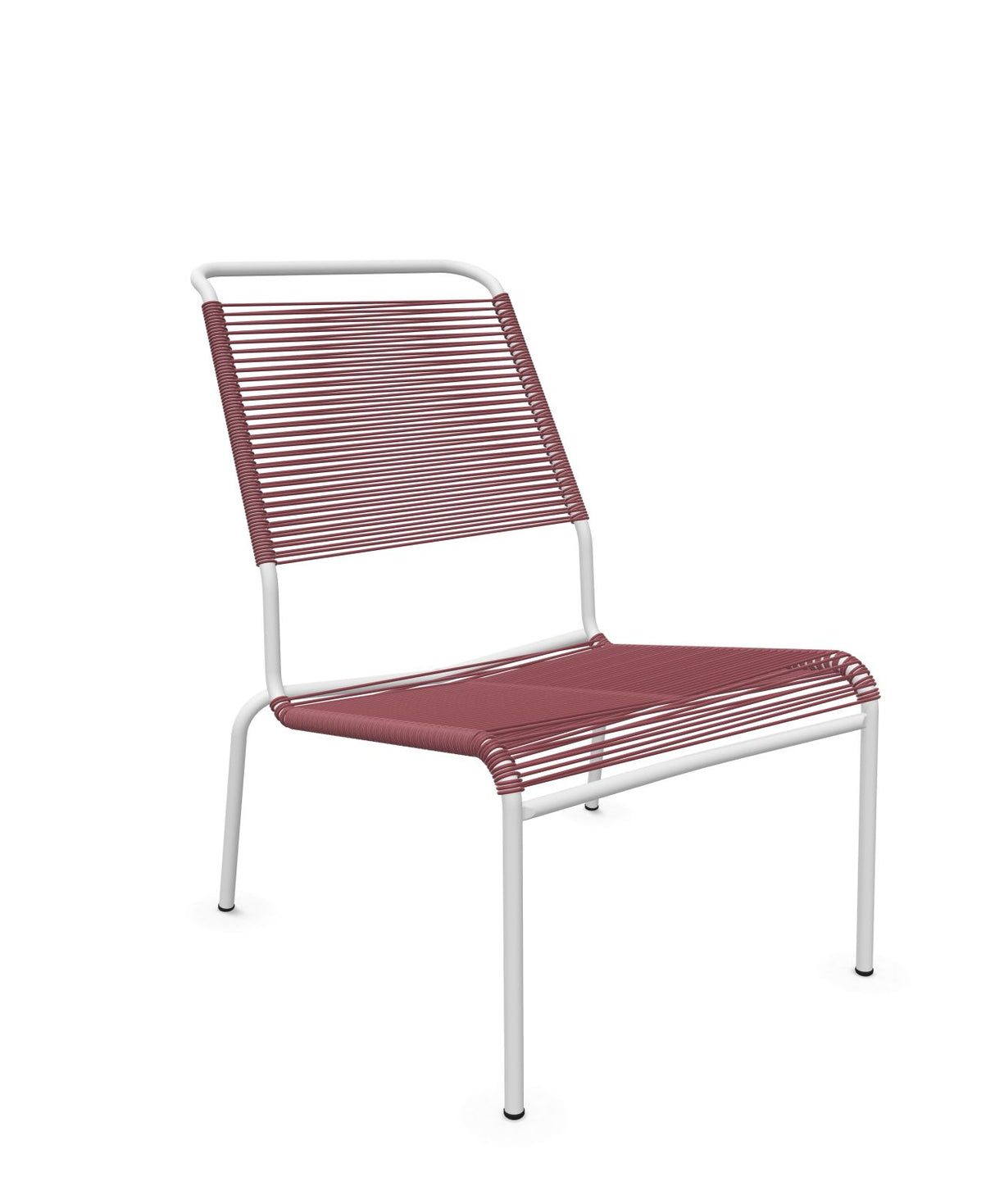 Schaffner Säntis Chaise basse Haut dossier Spaghetti Bordeaux 38 Blanc 90 