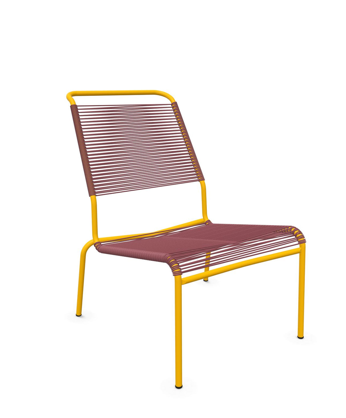 Schaffner Säntis Chaise basse Haut dossier Spaghetti Bordeaux 38 Jaune 11 
