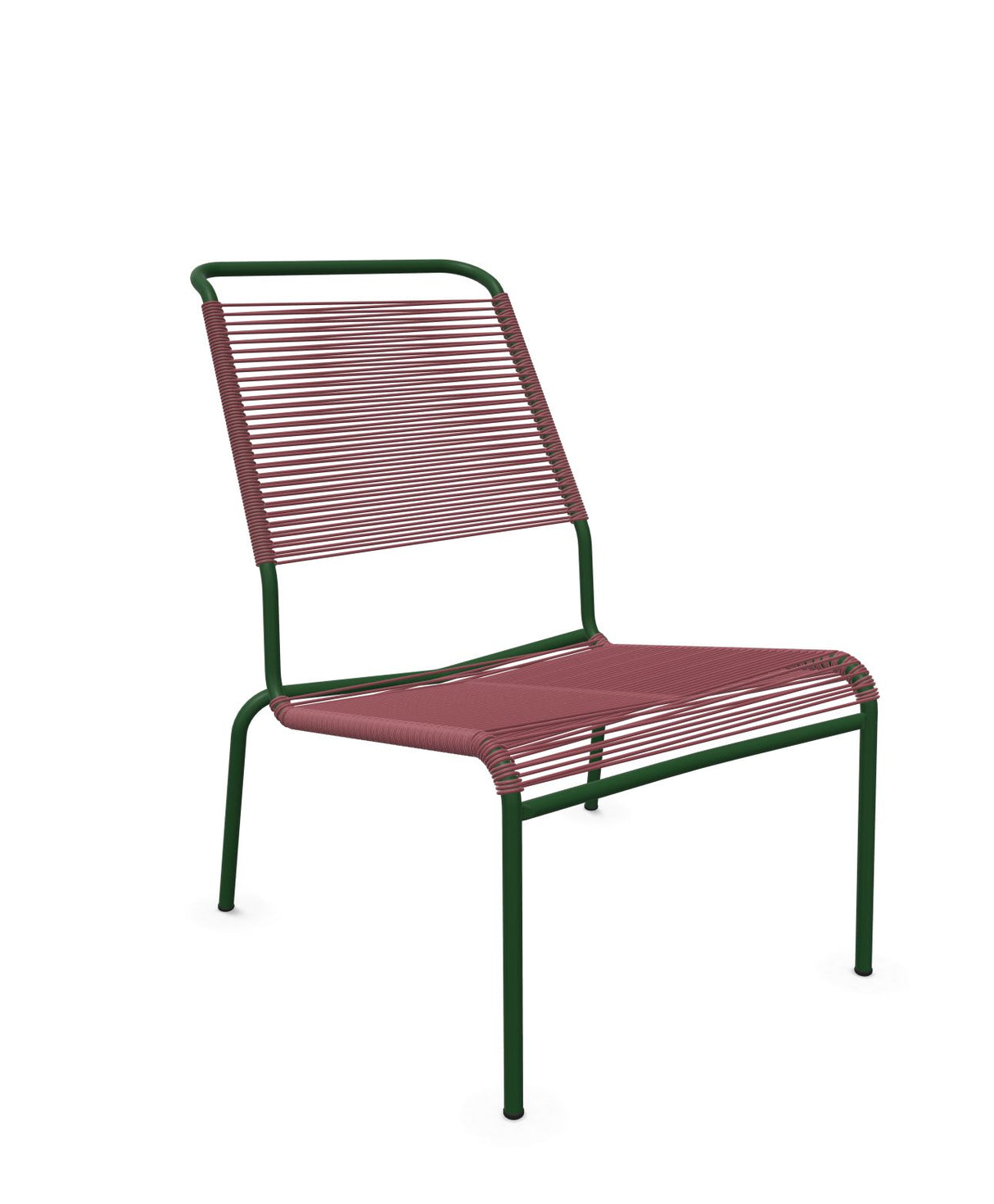 Schaffner Säntis Chaise basse Haut dossier Spaghetti Bordeaux 38 Vert Sapin 66 