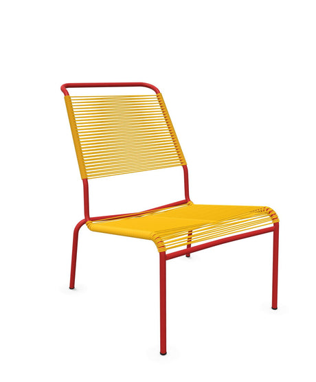 Schaffner Säntis Chaise basse Haut dossier Spaghetti Jaune 11 Rouge 30 