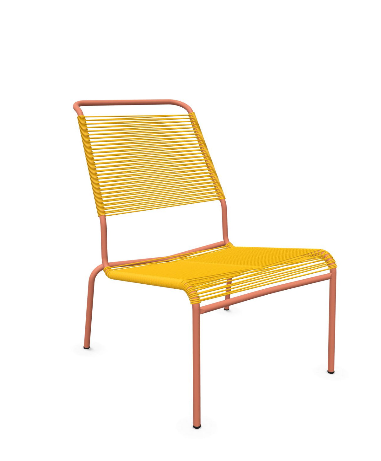 Schaffner Säntis Chaise basse Haut dossier Spaghetti Jaune 11 Terracotta 84 