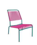 Schaffner Säntis Chaise basse Haut dossier Spaghetti Rose 41 Bleu Kali 56 