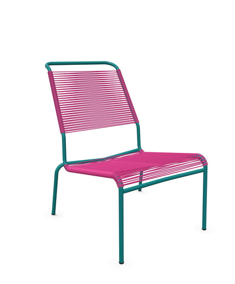 Schaffner Säntis Chaise basse Haut dossier Spaghetti Rose 41 Bleu Kali 56 