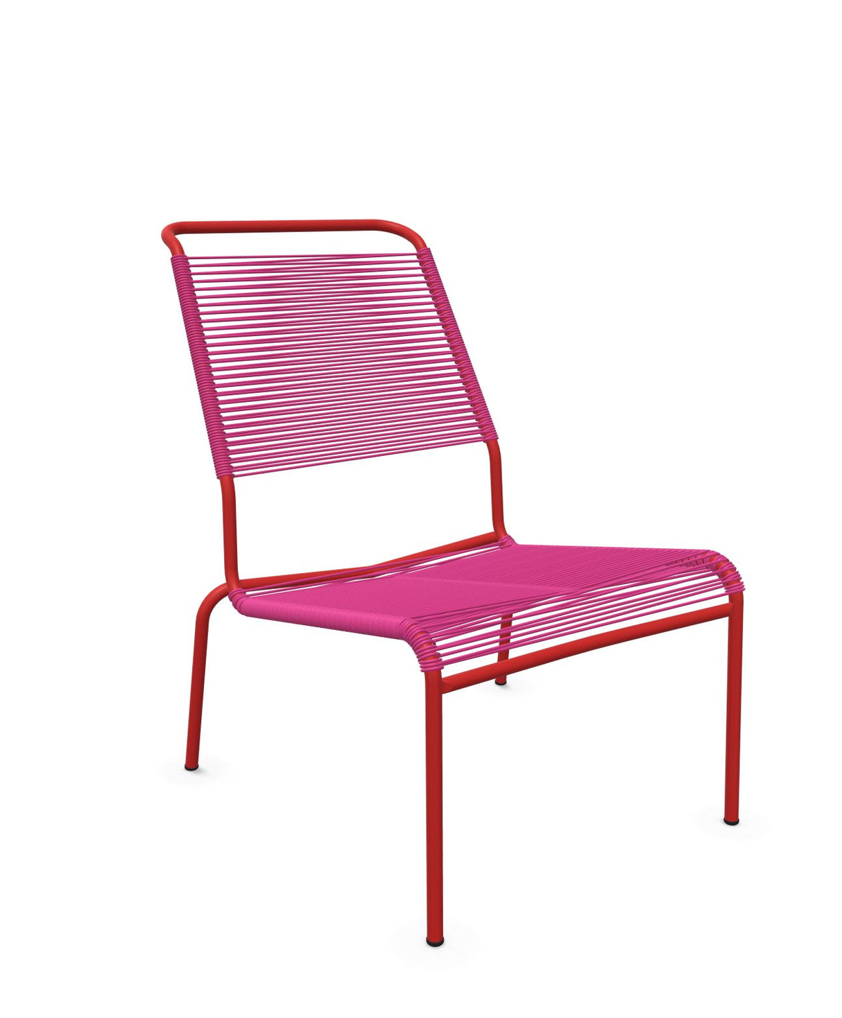 Schaffner Säntis Chaise basse Haut dossier Spaghetti Rose 41 Rouge 30 