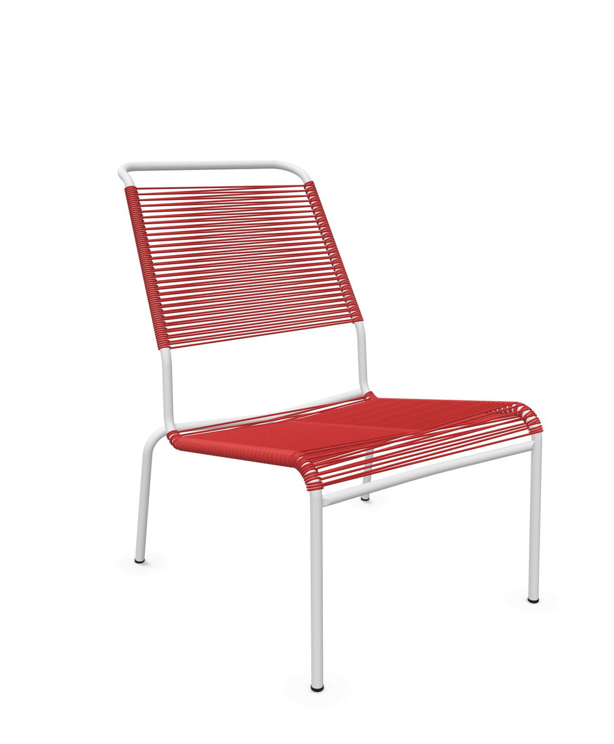 Schaffner Säntis Chaise basse Haut dossier Spaghetti Rouge 30 Blanc 90 