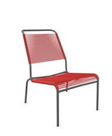 Schaffner Säntis Chaise basse Haut dossier Spaghetti Rouge 30 Graphite 73 