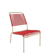 Schaffner Säntis Chaise basse Haut dossier Spaghetti Rouge 30 Marron Pastel 83 