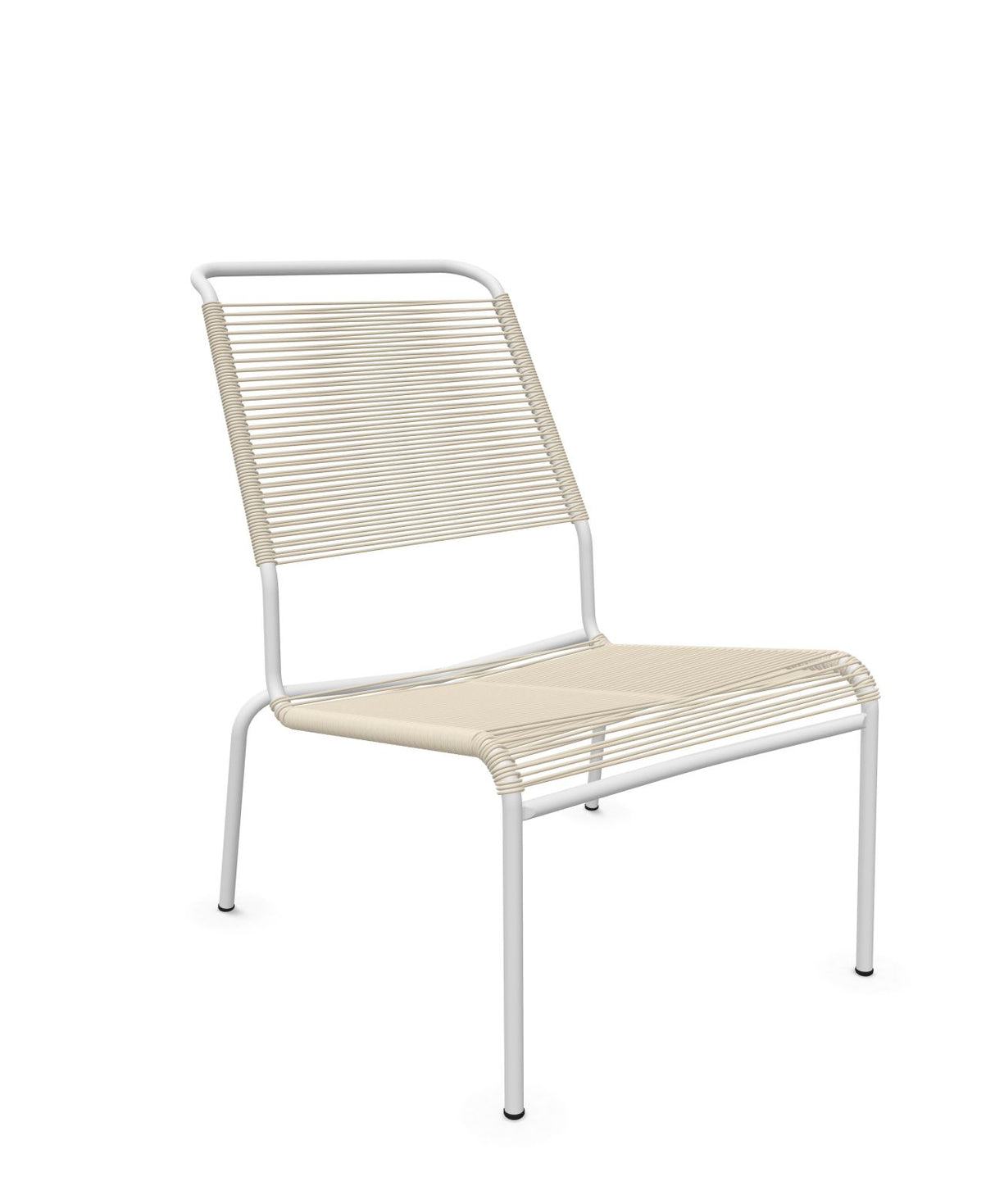 Schaffner Säntis Chaise basse Haut dossier Spaghetti Sable Pastel 15 Blanc 90 