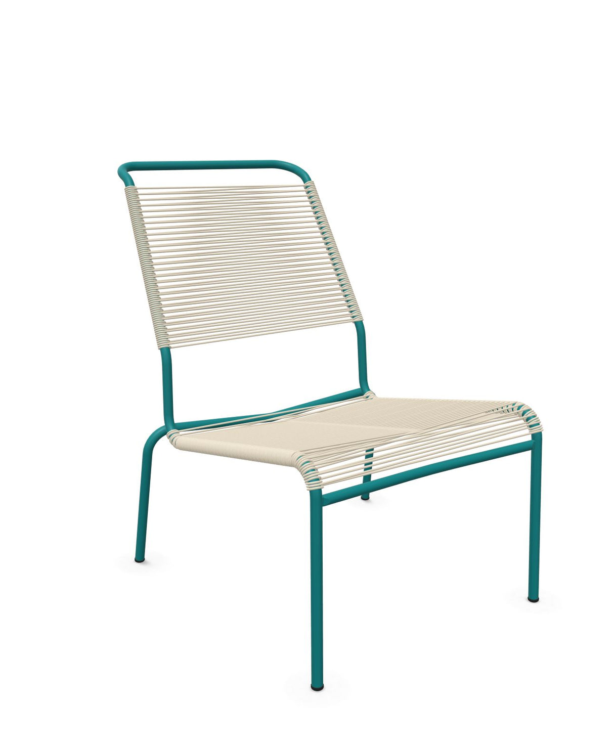 Schaffner Säntis Chaise basse Haut dossier Spaghetti Sable Pastel 15 Bleu Kali 56 