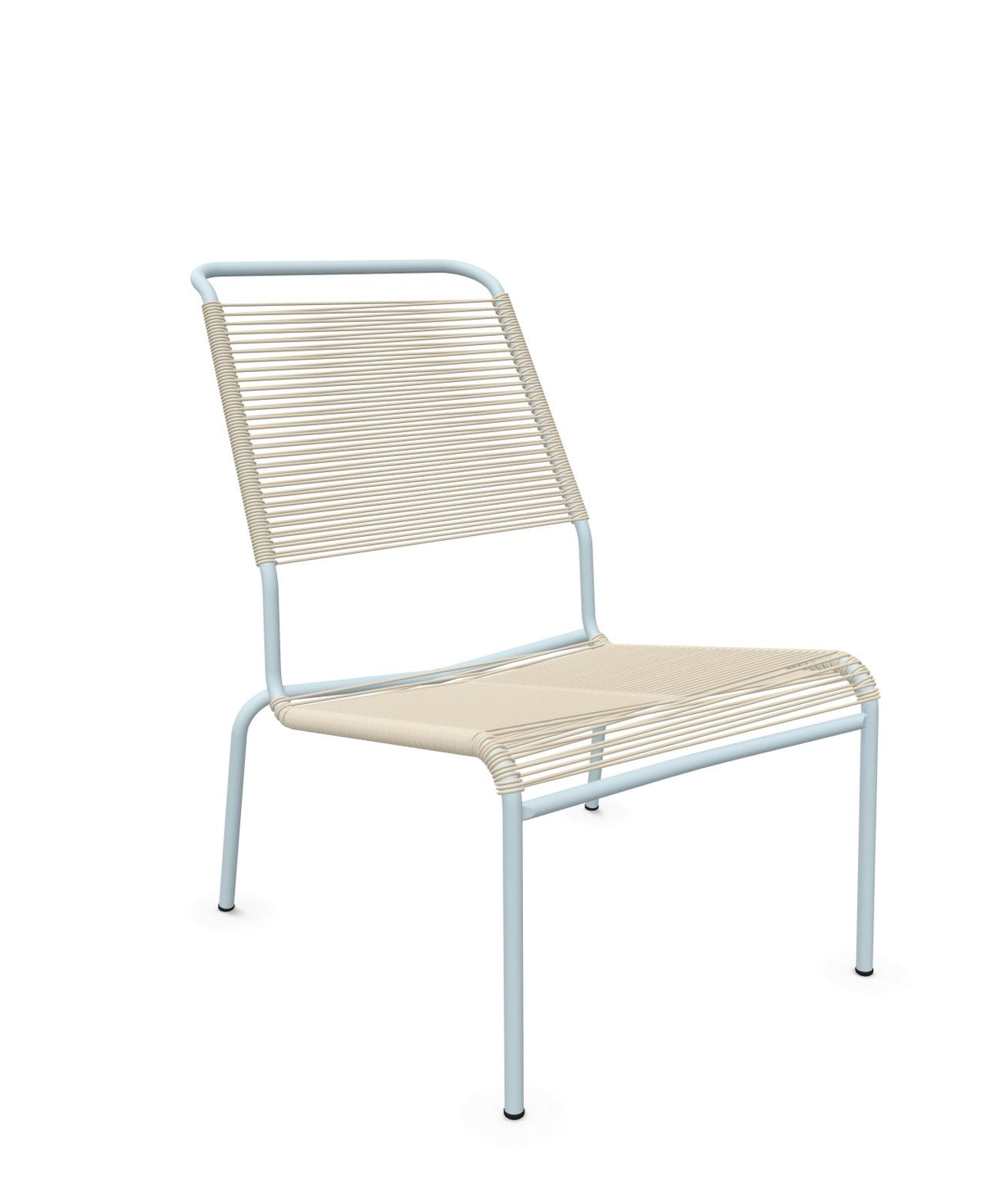 Schaffner Säntis Chaise basse Haut dossier Spaghetti Sable Pastel 15 Bleu Pastel 51 