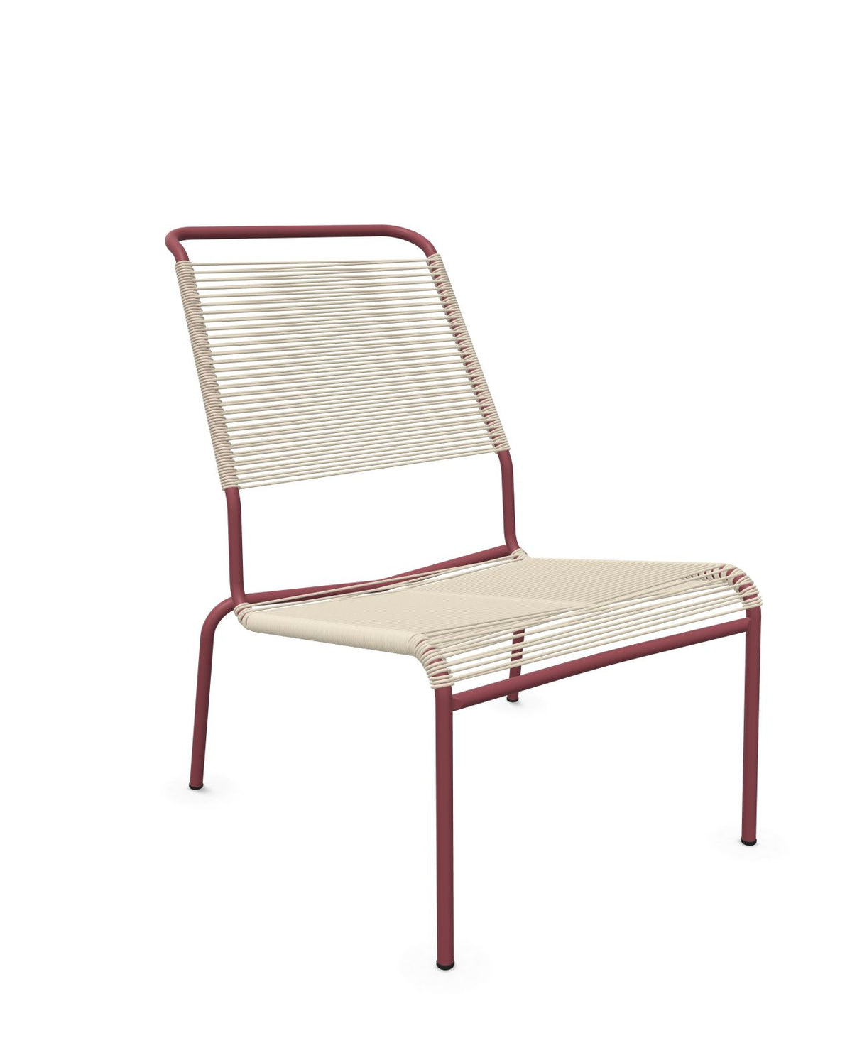 Schaffner Säntis Chaise basse Haut dossier Spaghetti Sable Pastel 15 Bordeaux 38 