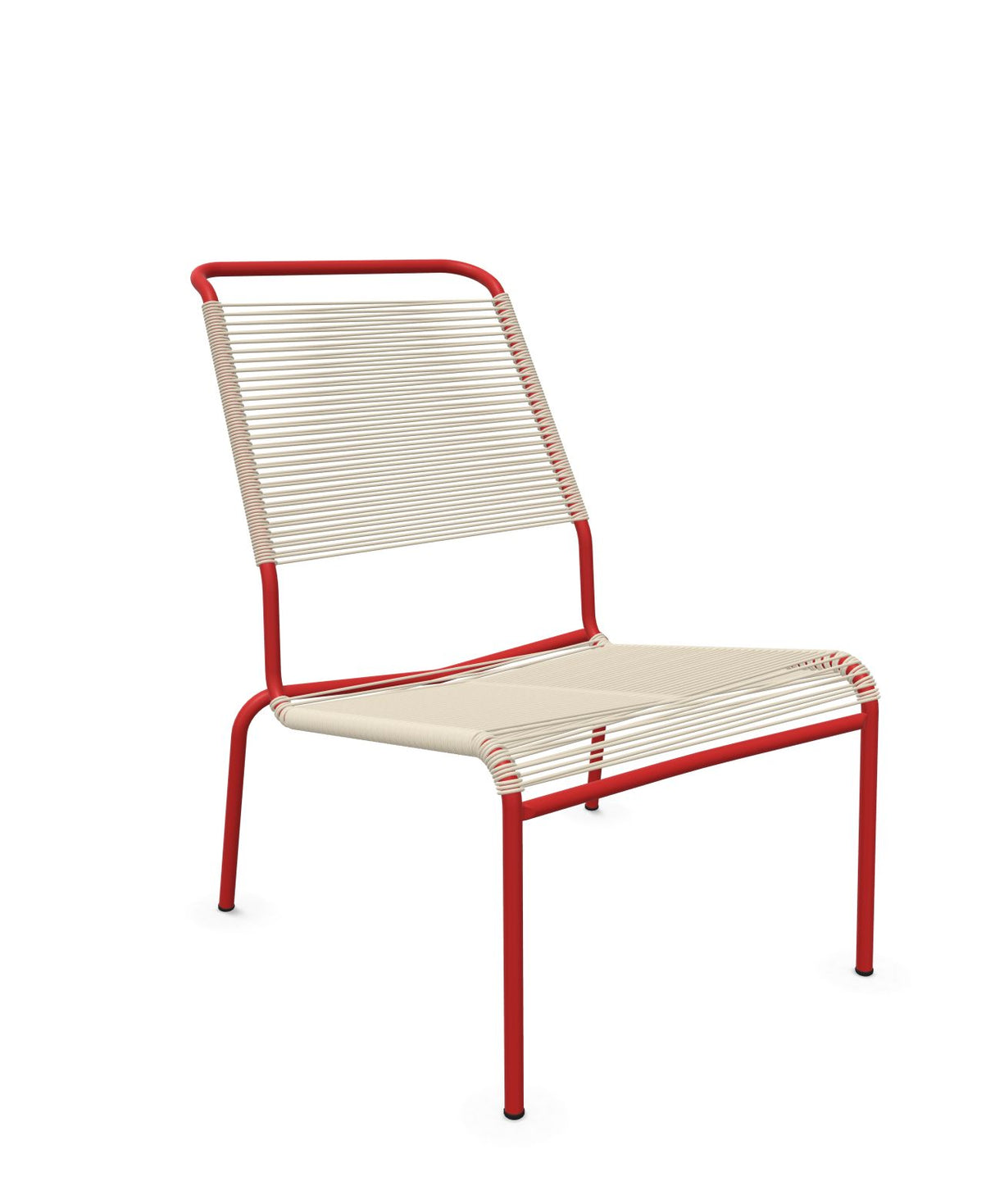 Schaffner Säntis Chaise basse Haut dossier Spaghetti Sable Pastel 15 Rouge 30 